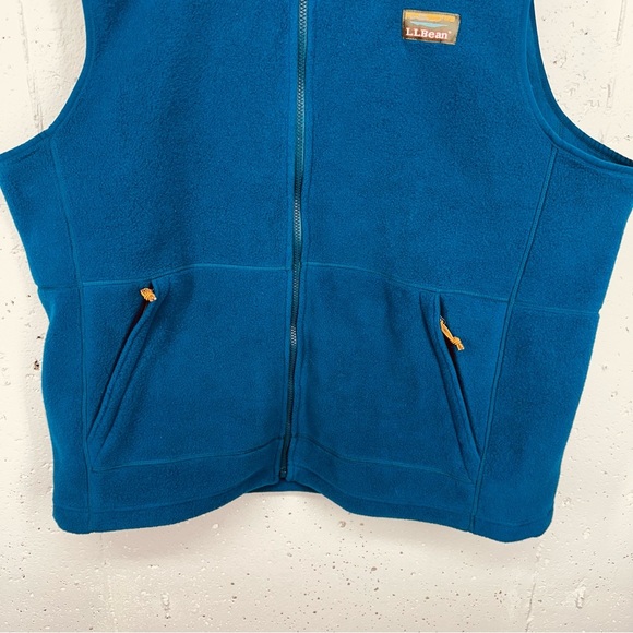 L. L. Bean Men's Size XXL Nautical Blue Fleece Zip Up Vest - Picture 4 of 14